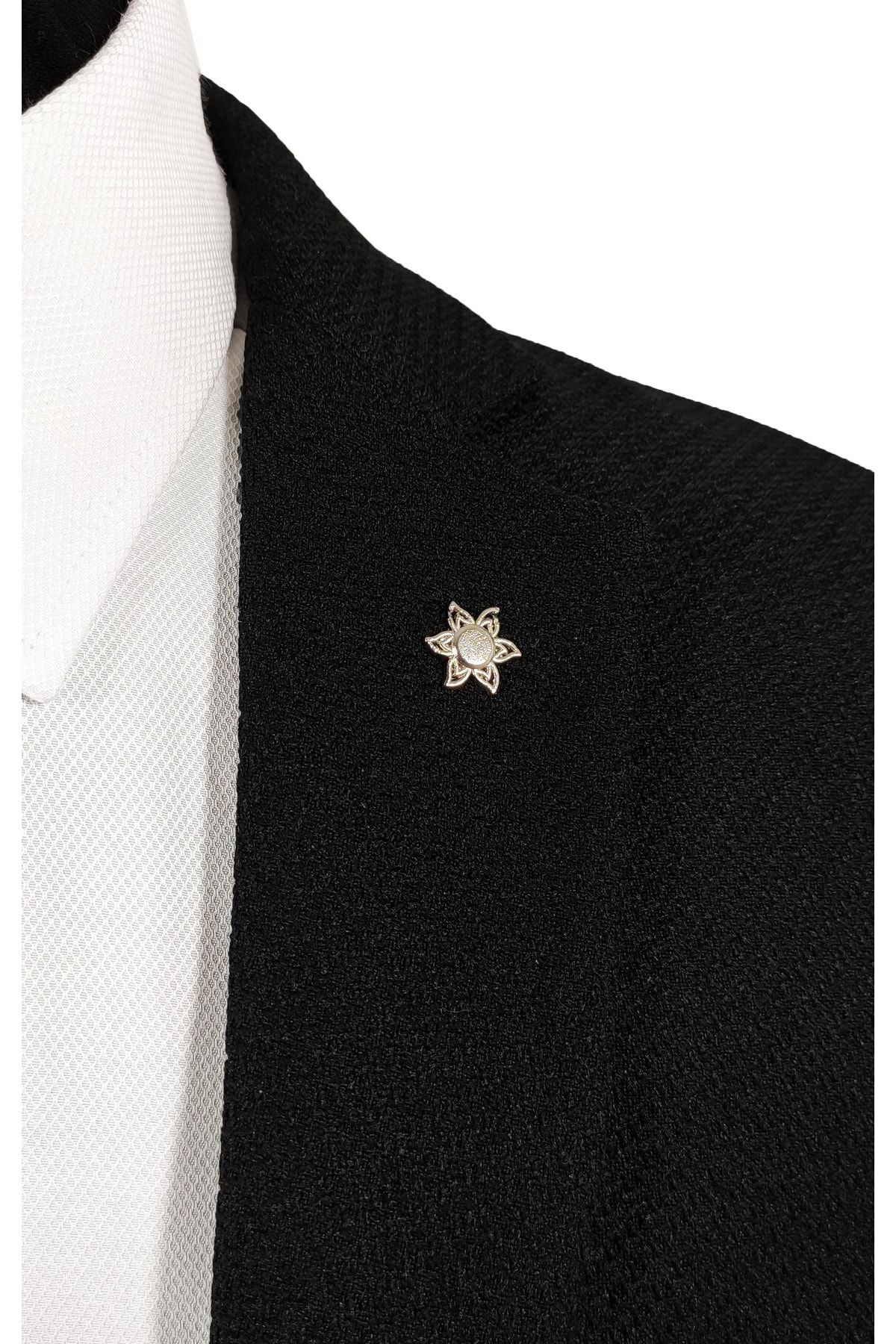  سنجاق سینه/سنجاق سینه فلزی طرح خورشید با روکش نقره‌ای-خاکستری