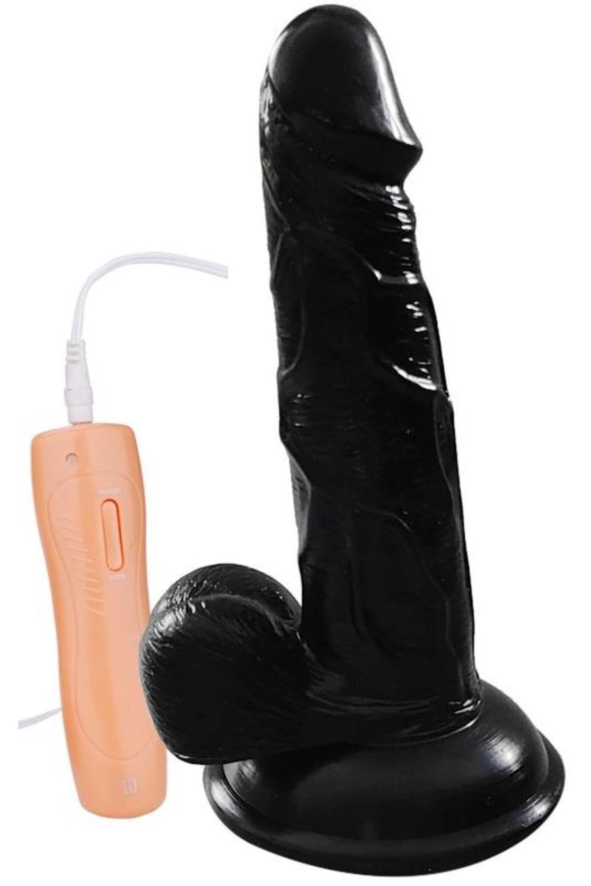 Deri Kemerli 10 Farklı Titreşim Penis 16 Cm Yumuşak Doku Belden Bağlamalı Siyah Dildo Vibratör 4
