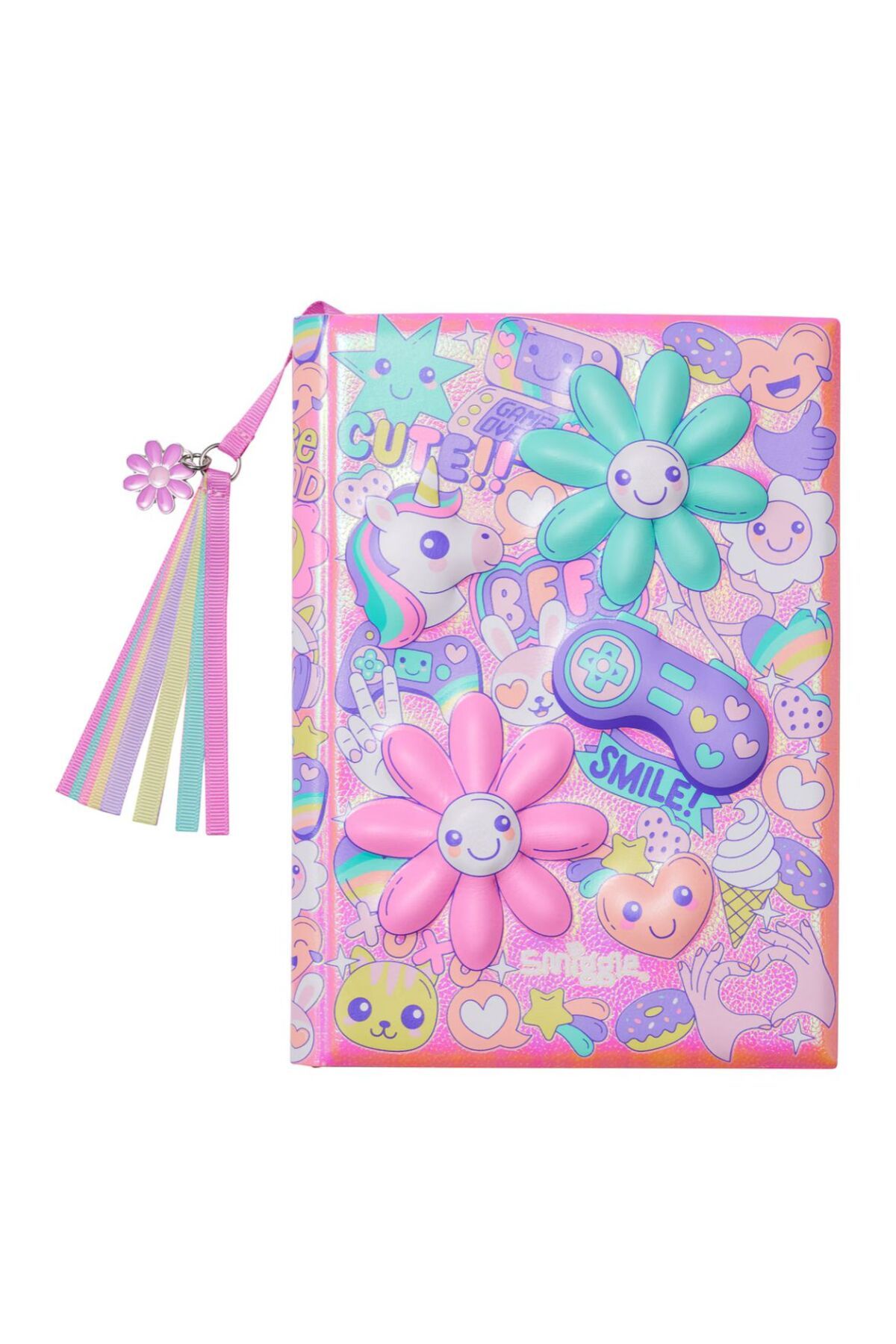 SMIGGLE-Flower Patterned Embossed Notebook 1