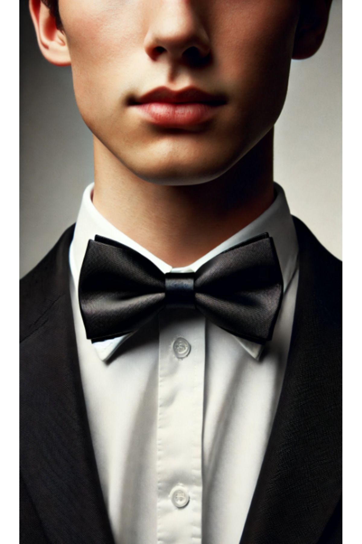 BLC Basic Line Co.-Black Color Plain Bow Tie 3