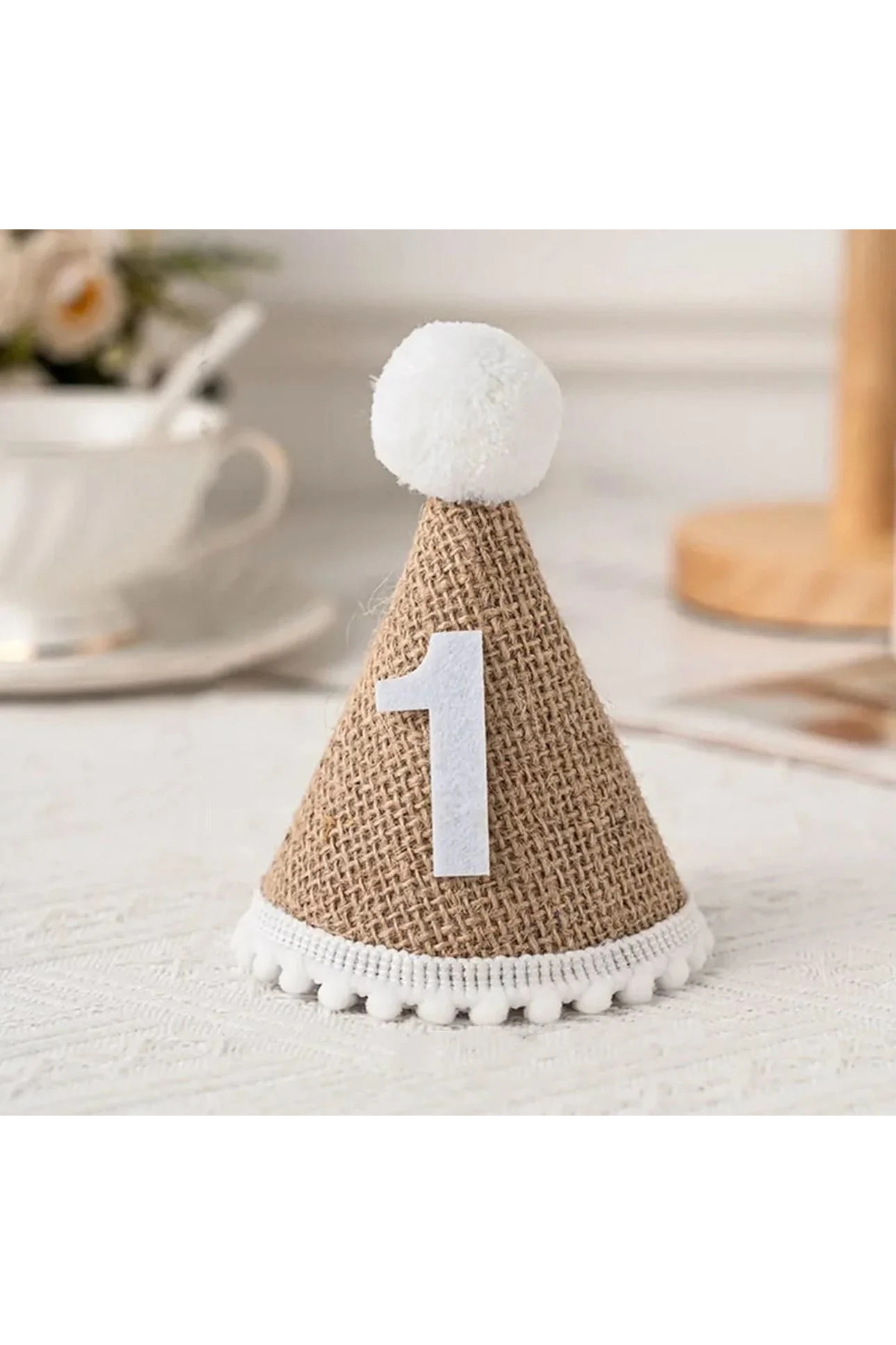 aşkın concept 1 yaş jüt çuval kumaş kukuleta parti şapkası