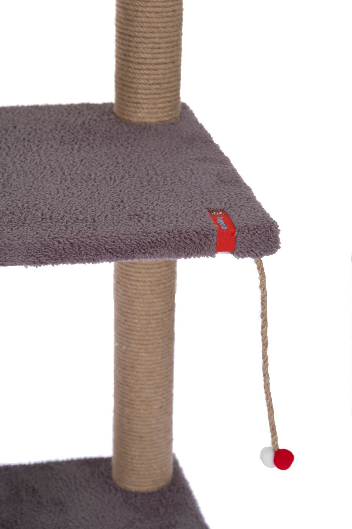 PUGALO-82 cm Bi-Fold Anthracite-Cat Scratching Post with Catnip Cushion Surface 3