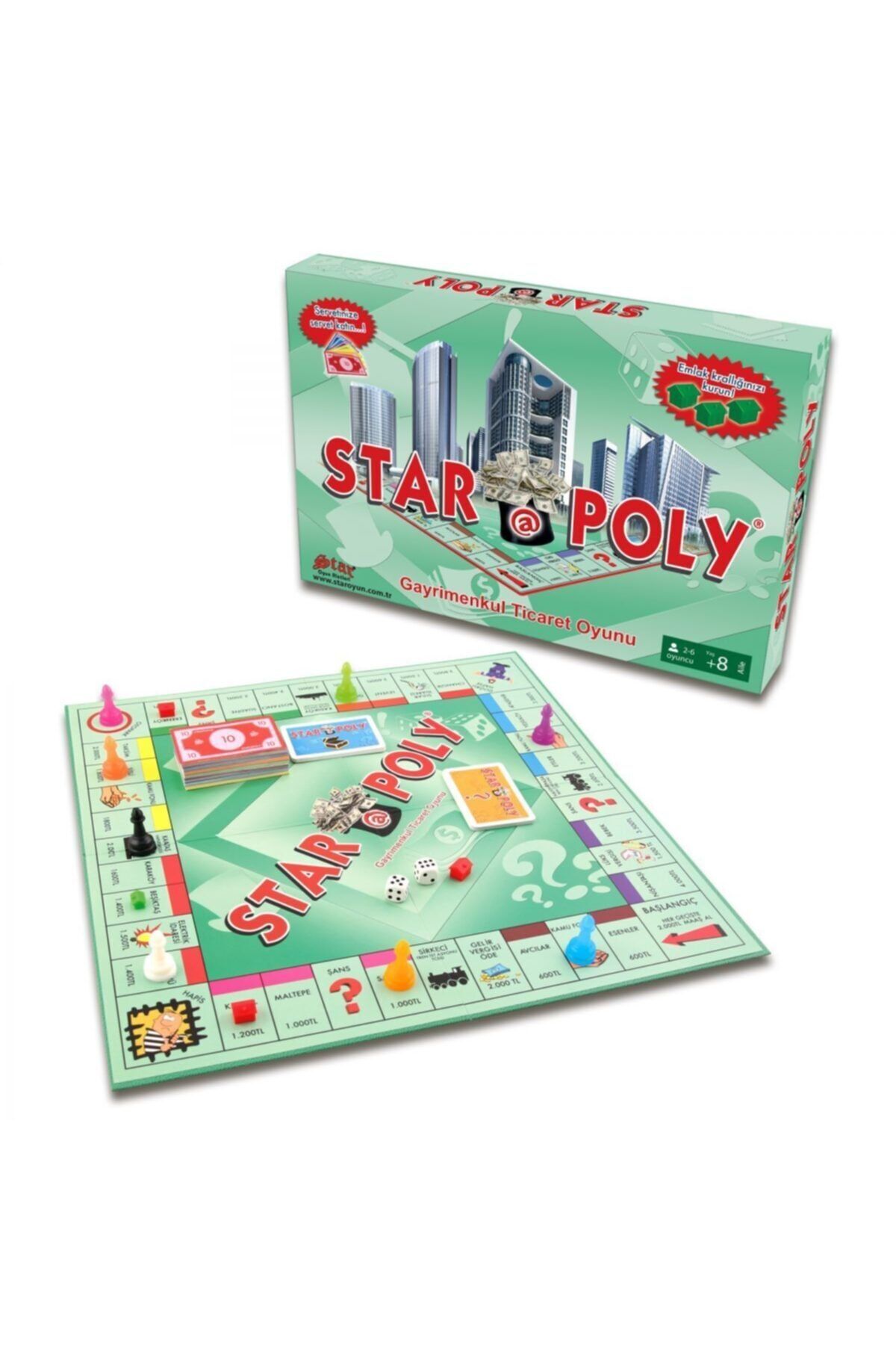 Star Okey Monopoly Star Poly Emlak Alım Satım Oyunu Zeka Eğitici Oyunlar Aile Kutu Oyunu 2 - 6 Kişilik Oyun fotoğrafı 4 (önizleme)