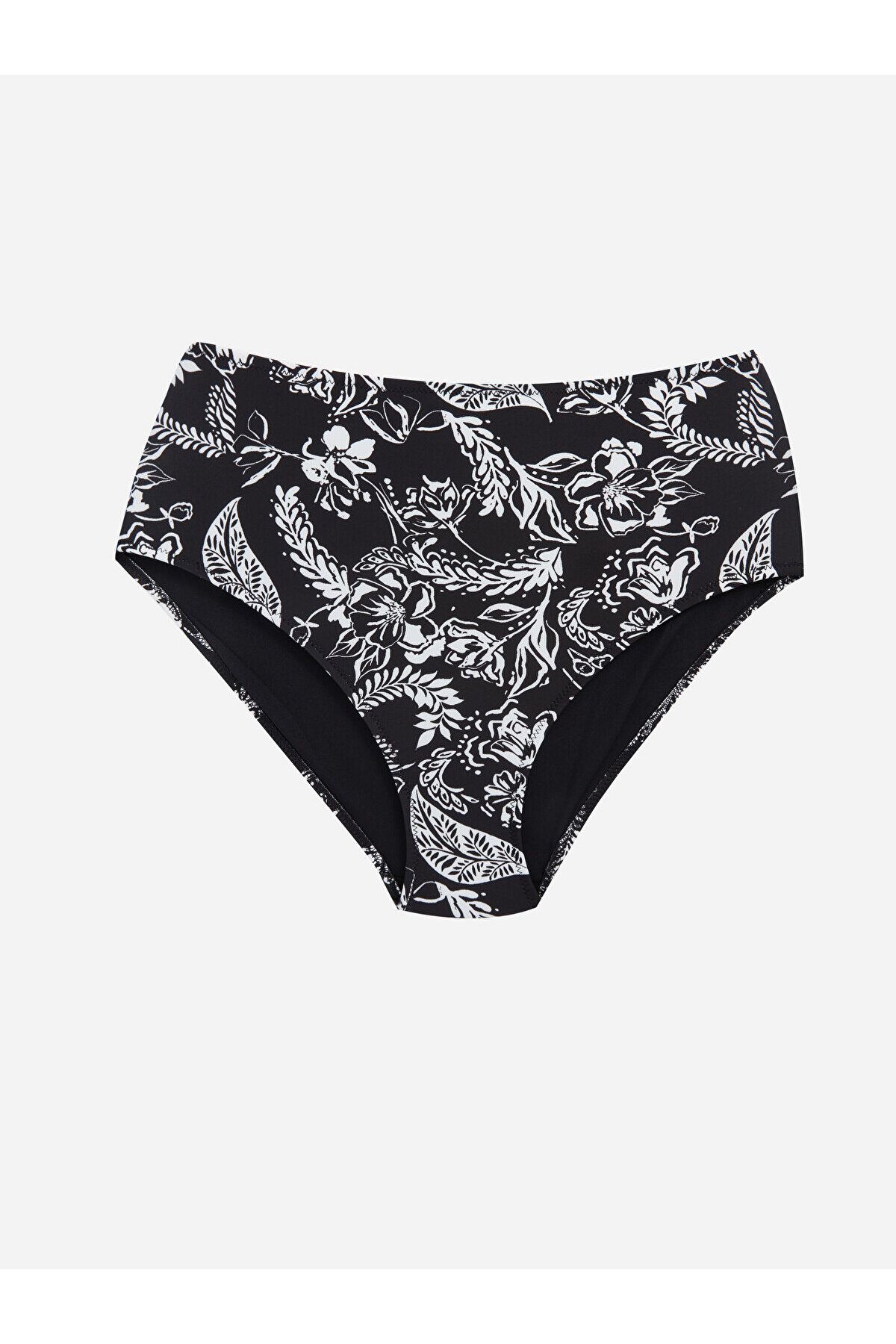 LC Waikiki Lcw Dream Czarny Drukowany 1 Kwiatowy Damski Bikini Dół Kobieta - 36