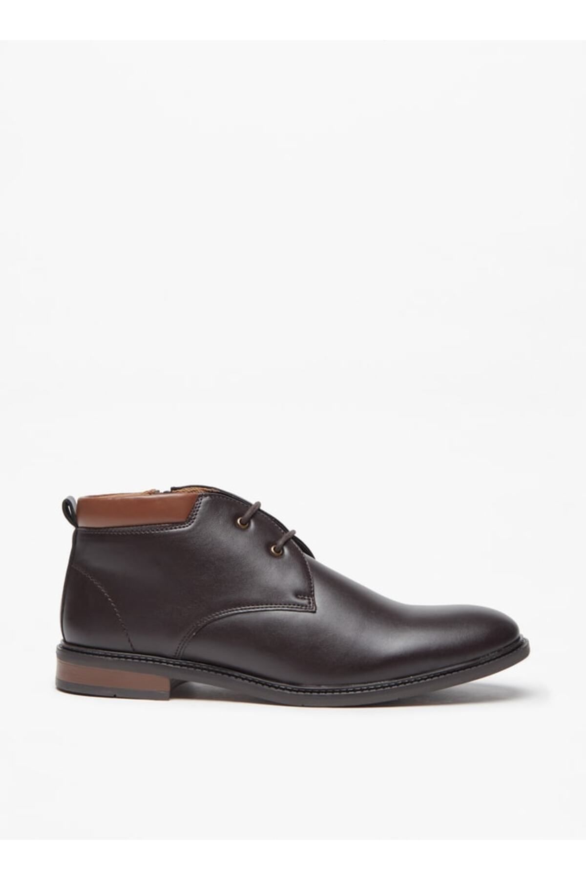LBL by Shoexpress-Solid Chukka Boots with Zip Closure 3
