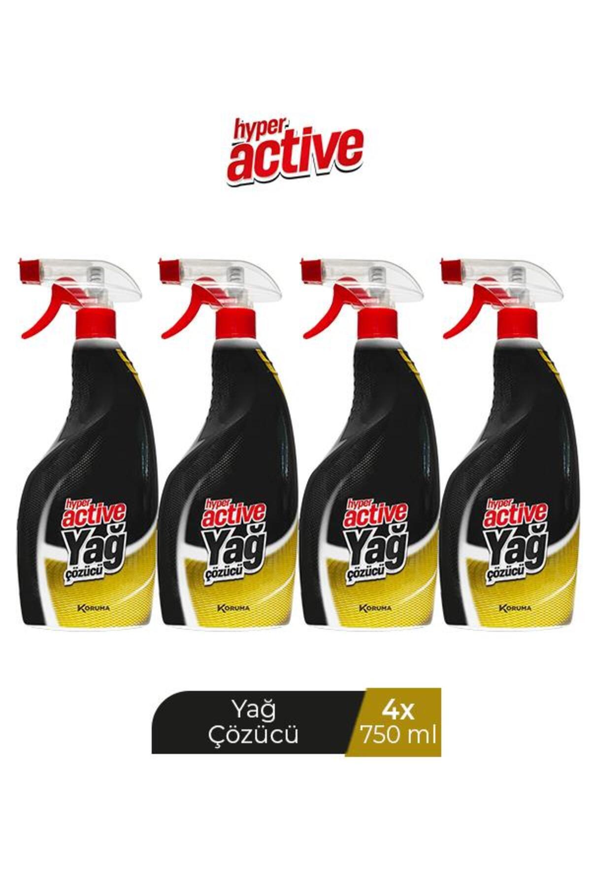 Hyper Active YAĞ ÇÖZÜCÜ SPREY 750 ML X 4 ADET