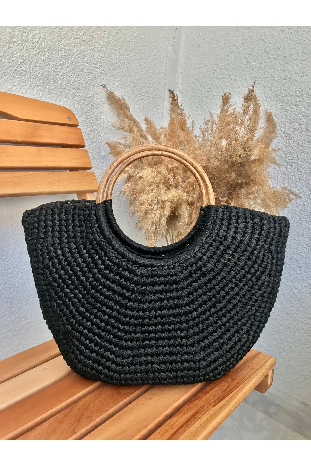 Parla Life Geanta De Dama Neagra Din Poliester Macrame 24x35 Cm Femeie - One Size