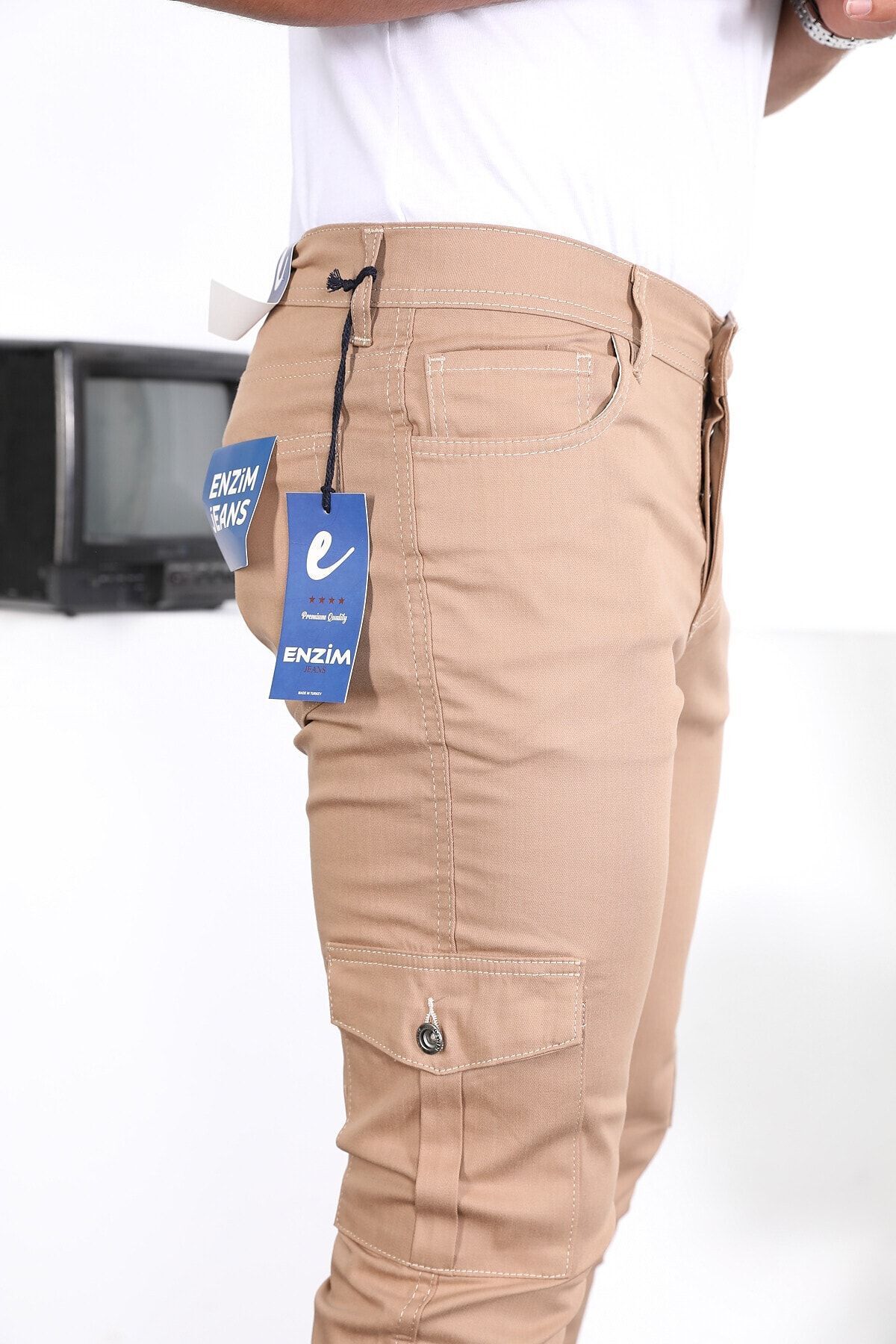 شلوار مردانه قهوه ای ENZİM JEANS | 651 اورجینال - تصویر 6