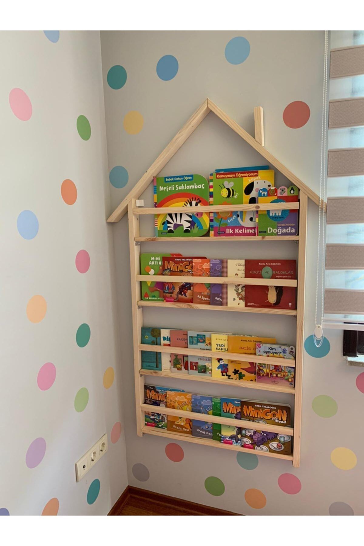 MrtAhşap Montessori Çatılı Kitaplık fotoğrafı 2 (önizleme)