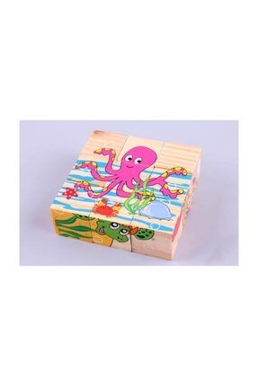 Çocuk Wooden Puzzle Cubes Oyuncak KUPBL-3