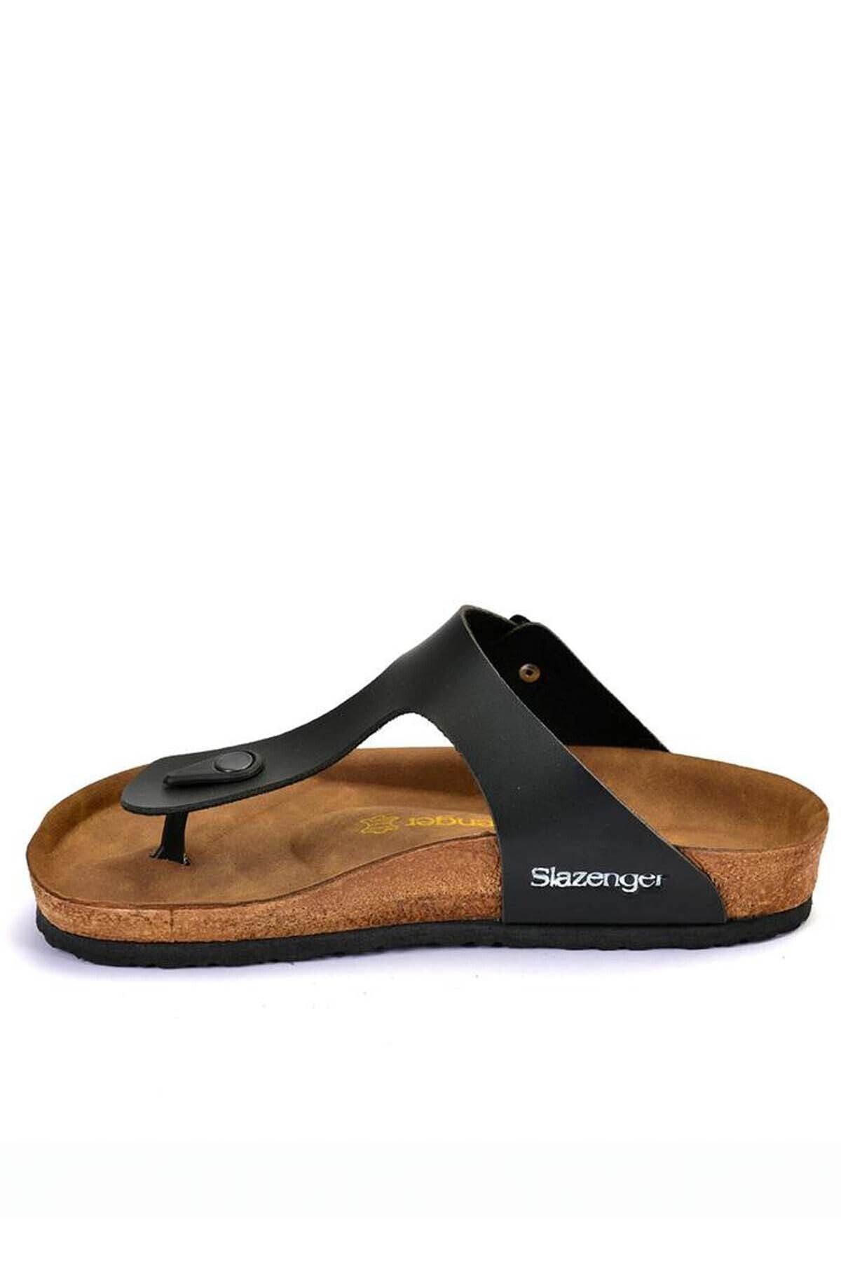 دمپایی سیاه زنانه لوک SA10SK014 اورجینال Slazenger