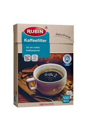 Kahve Filtresi Natural Filtre Kahve Kağıdı 2 Numara 100 Adet Rubin 2 Numara Filtre Kağıdı Kahverengi