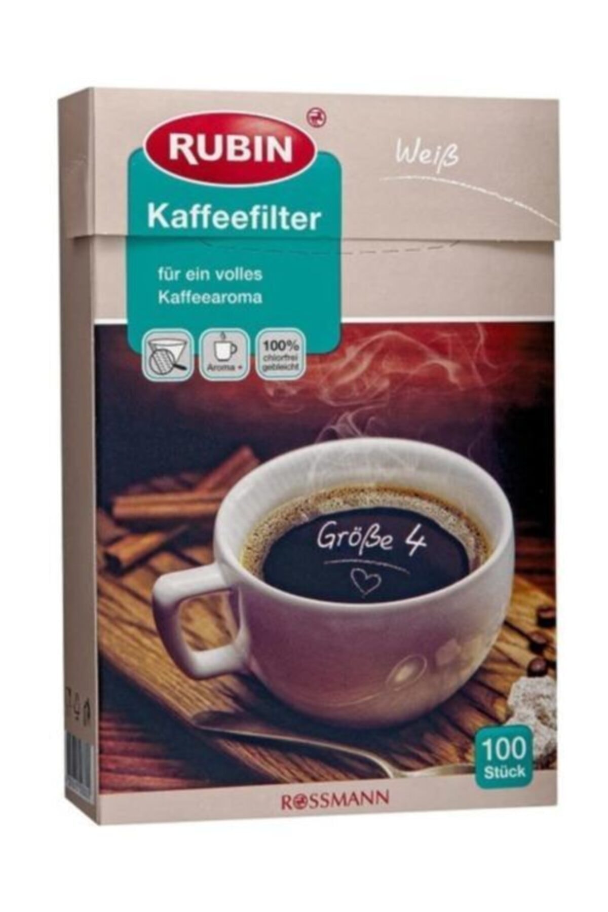 Rubin Kahve Filtresi Filtre Kahve Kağıdı No:4 (beyaz) 100 Adet
