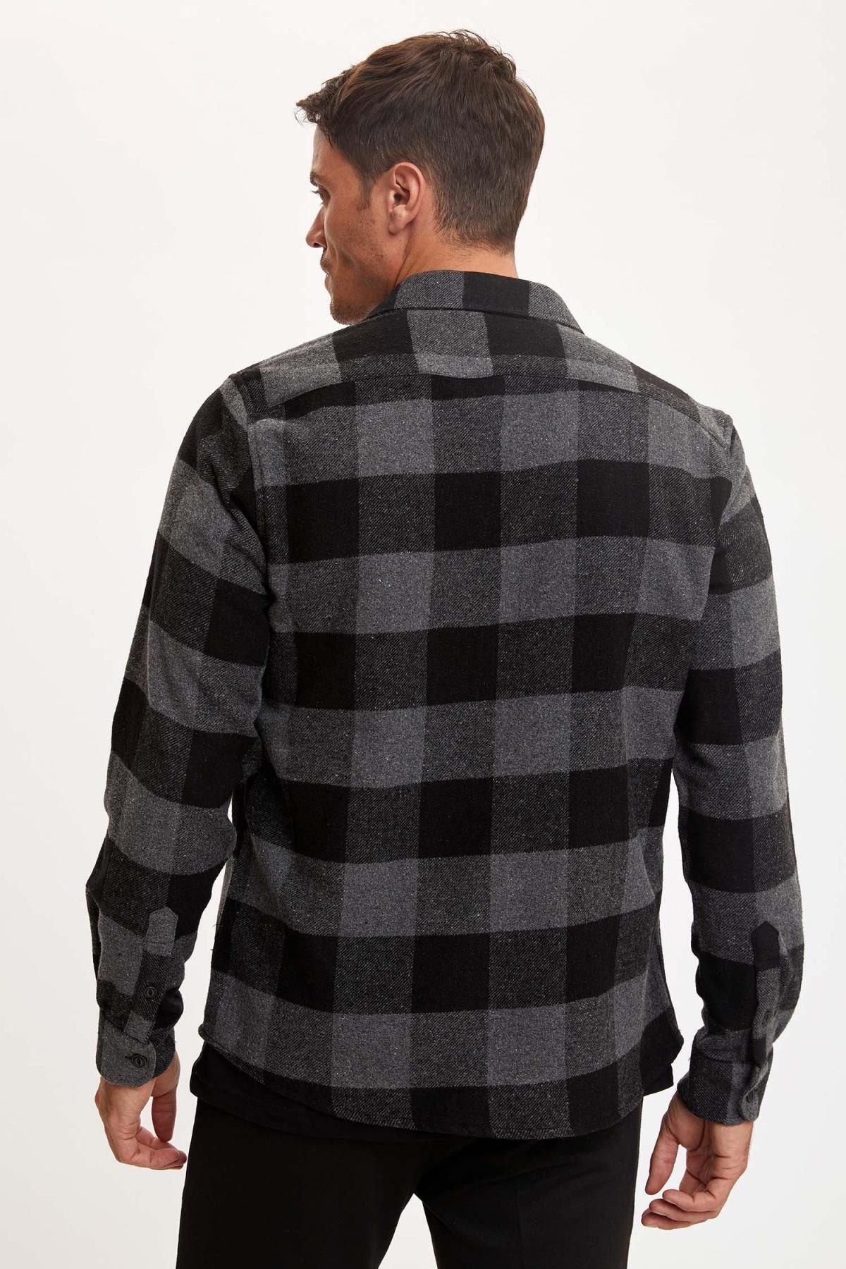 Defacto Erkek Black Red Ekose Uzun Kollu Regular Fit Oduncu Gomlek S1238az20wn Trendyol