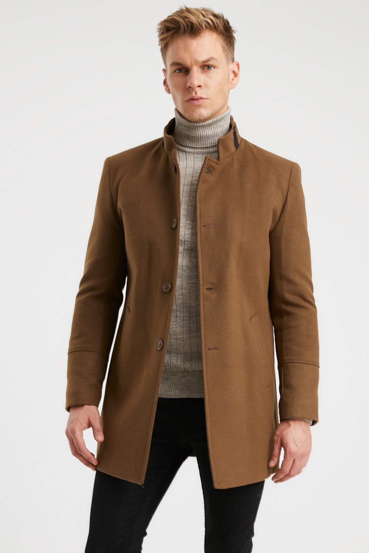 دینامو پالتو مردانه طرح زمین، پشمی آستردار، ترکیبی از پشم و ترمه