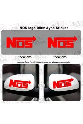 2 Adet Nos Logo Dikiz Ayna Kırmızı Sticker, Araba Etiket, Tuning, Aksesuar, Modifiye, Arma, 394240992
