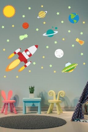 Dekorloft Uzay Yolu Gece Parlayan Çocuk Odası Duvar Sticker FS-209