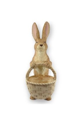 Sepet Tutan Tavşan Saksı Dekoratif Obje PBO_STT_KRE
