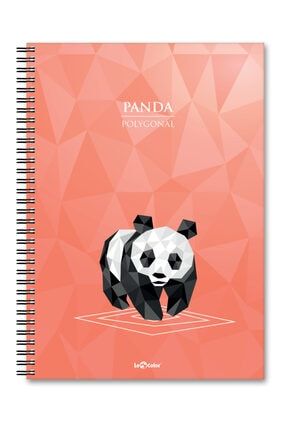 Pembe Polygonal Panda A5 Çizgili Defter 2018045/1