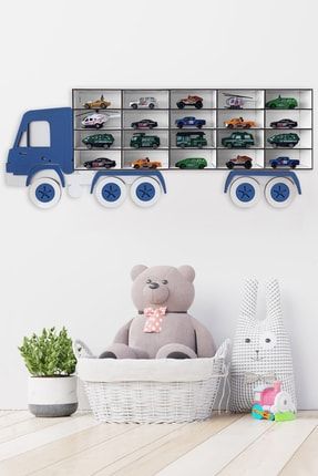 Bege Ahşap Dekoratif Çocuk-bebek Odası Oyuncak Kamyon Araba Rafı kamyon-varyasyon