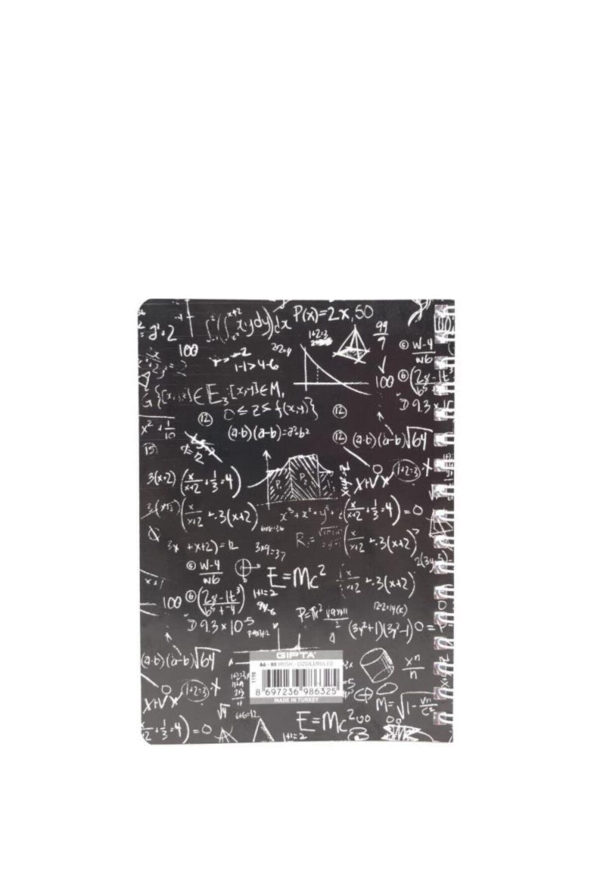 Gıpta-Notebook A6 Hope SprCardboard 80ypStriped 1199 E = Mc2 Pattern 5