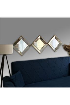Moneayna 3 Lu Dekoratif Duvar Salon Ofis Cerceveli Ayna A101 Trendyol