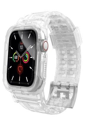 Apple Watch 40 Mm 360 Şeffaf Korumalı Kayış Kordon QSQ2