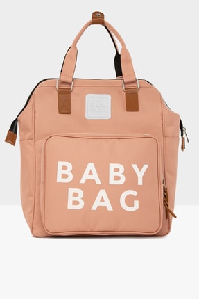 Bagmori Pudra Baby Bag Baskılı Cepli Anne Bebek Bakım Sırt Çantası M000005163