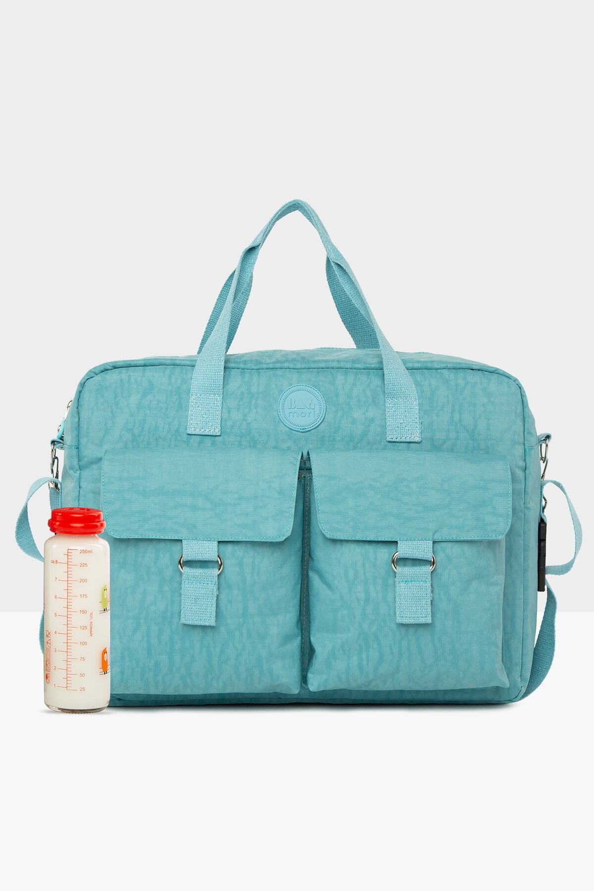 Bagmori Mavi Paraşüt Kumaş Askılı Anne Bebek Çantası