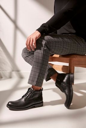Yaya By Hotic Hakiki Deri Siyah Erkek Bot Bootie 02boy163040a100 Trendyol