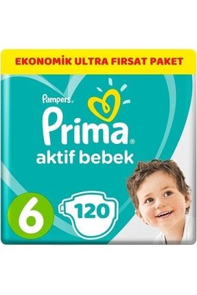 Bebek Bezi Aktif Bebek 6 Beden 120 Adet Ekonomik Ultra Fırsat Paketi PAKETPRİMA397