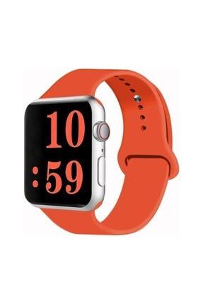 Turuncu Apple Watch Spor Kordon Silikon Kayış 38 - 40 mm blsmkordon35