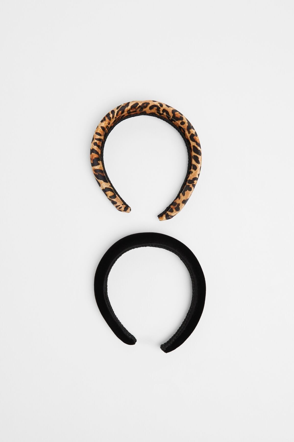 bershka kadin siyah leopar desenli tac