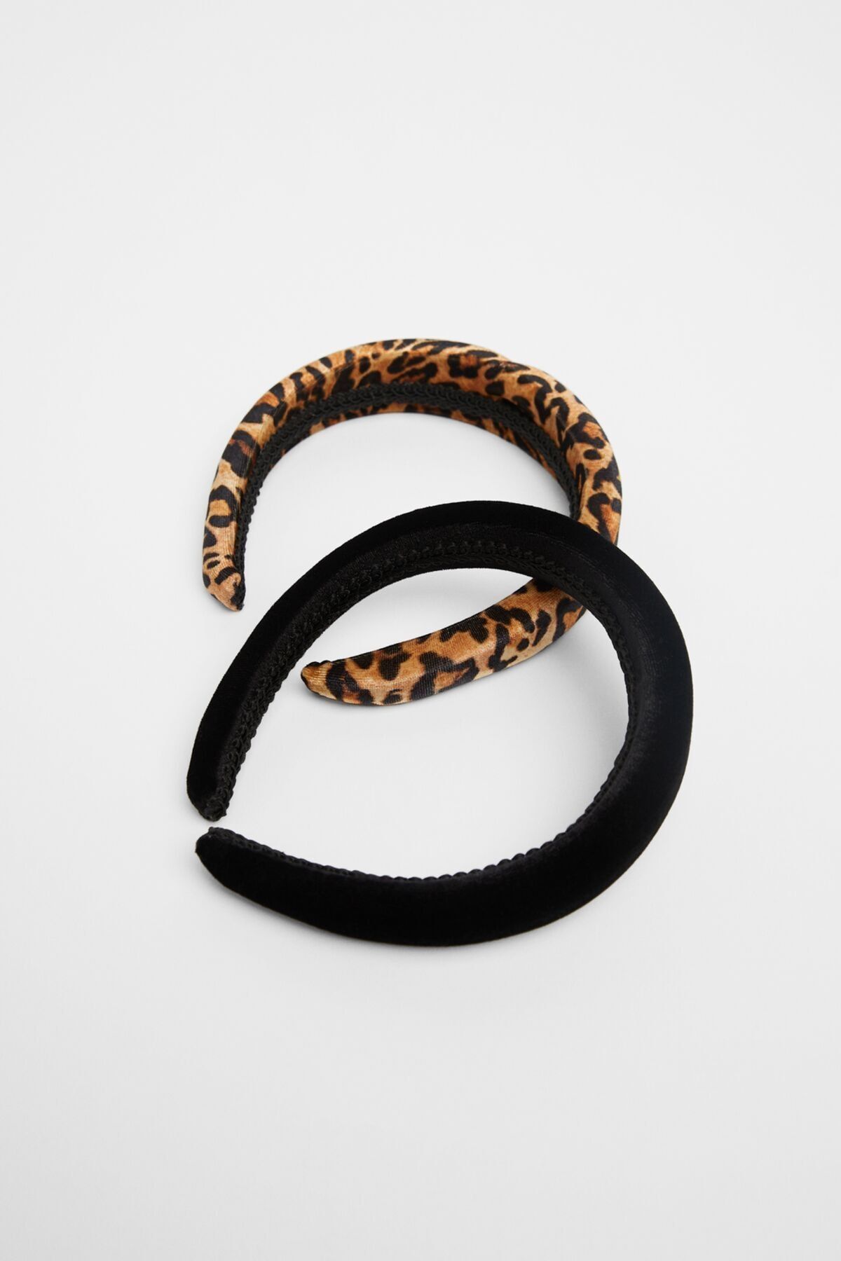 bershka kadin siyah leopar desenli tac
