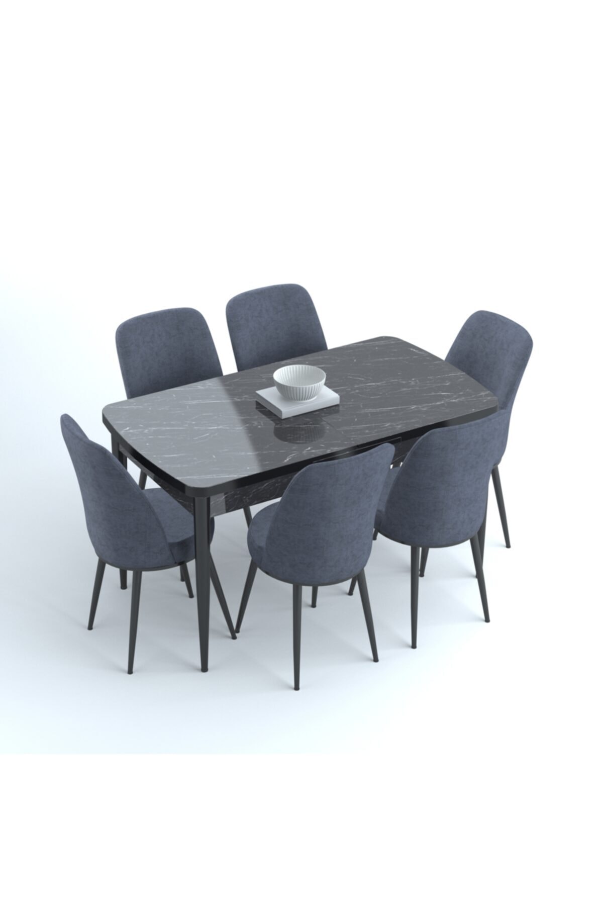 Guven Masa Sandalye 6 Sandalyeli Siyah Mermer Modeli Yemek Masasi Ve Oval Gold Gri Renk Sandalye Takimi Takimi Fiyati Yorumlari Trendyol