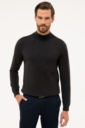 Pierre Cardin Erkek Siyah Slim Fit Bisiklet Yaka Basic Triko Kazak Trendyol