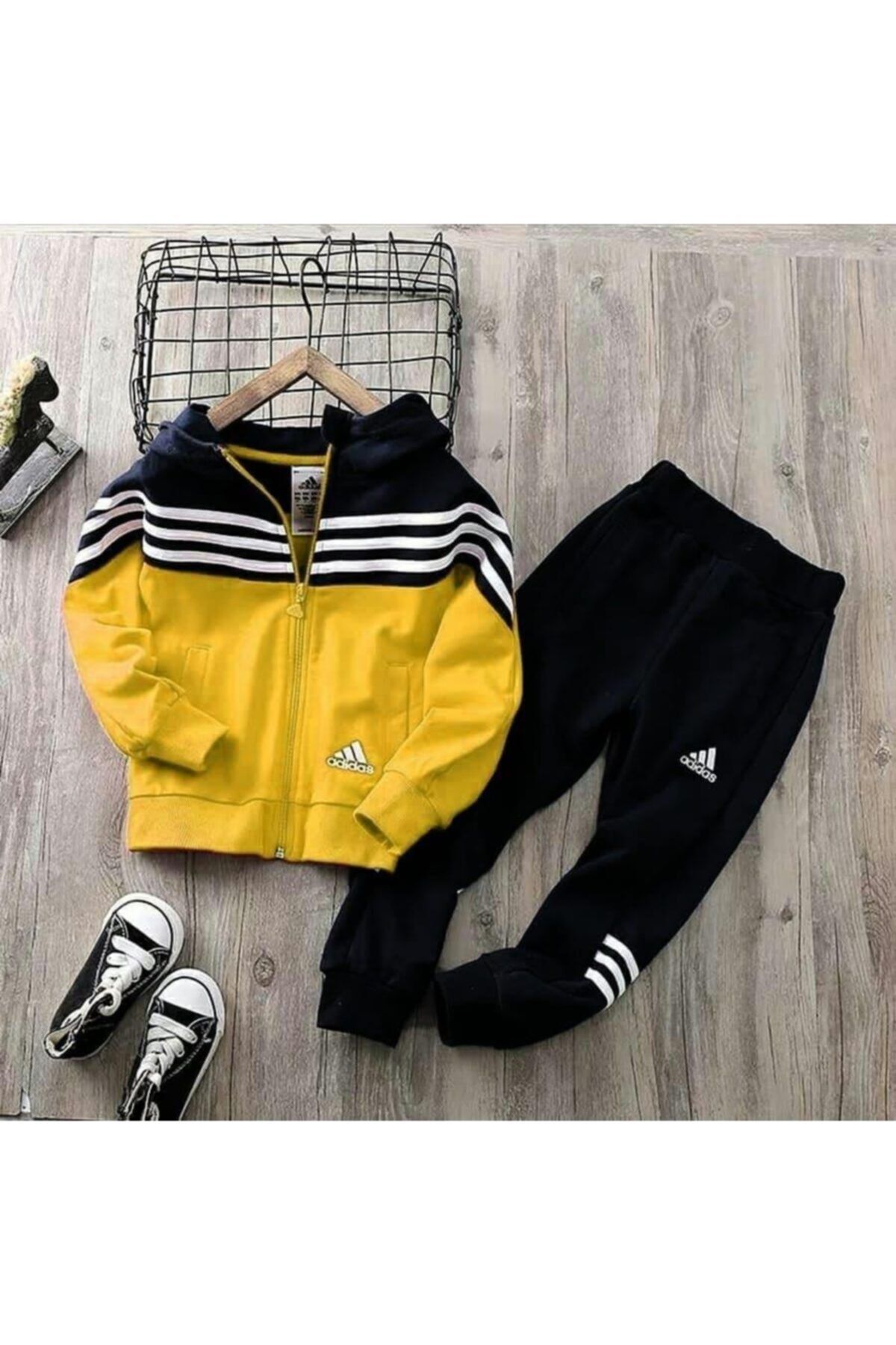 Unisex Çocuk Sarı Siyah Eşofman Takım