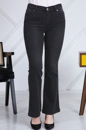 Kadın Antrasit Ispanyol Paça Likralı Yüksek Bel Kot Pantolon Jeans G00ipsi 1122456341