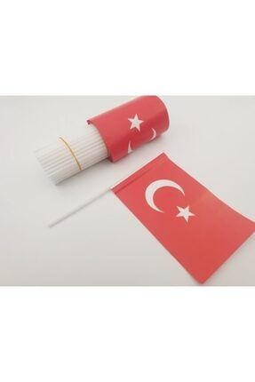 Kağıt Bayrak Çubuklu 100 Adet Türk Bayrağı 12 X 18 Cm kagıtbayrak12x18Türk
