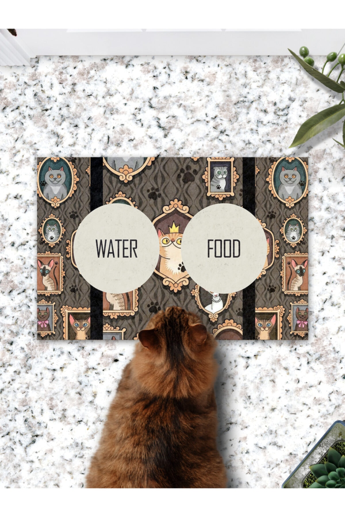 Patipeti Tablo Kediler Kedi Köpek Mama Eğitim Paspası Ve Beslenme Altlığı