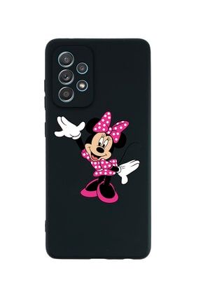 Samsung A72 Uyumlu Minnie Mouse Premium Silikonlu Siyah Telefon Kılıfı MCSAMA72LMNNMS