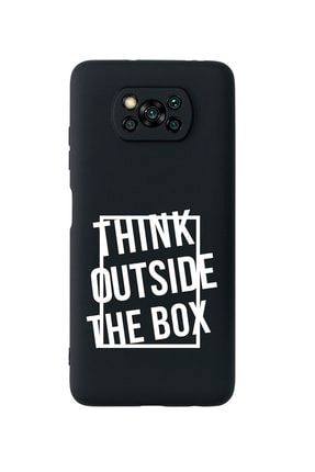 Poco X3 Uyumlu Think Outside Premium Silikonlu Siyah Telefon Kılıfı MCPOCOX3LTHNK