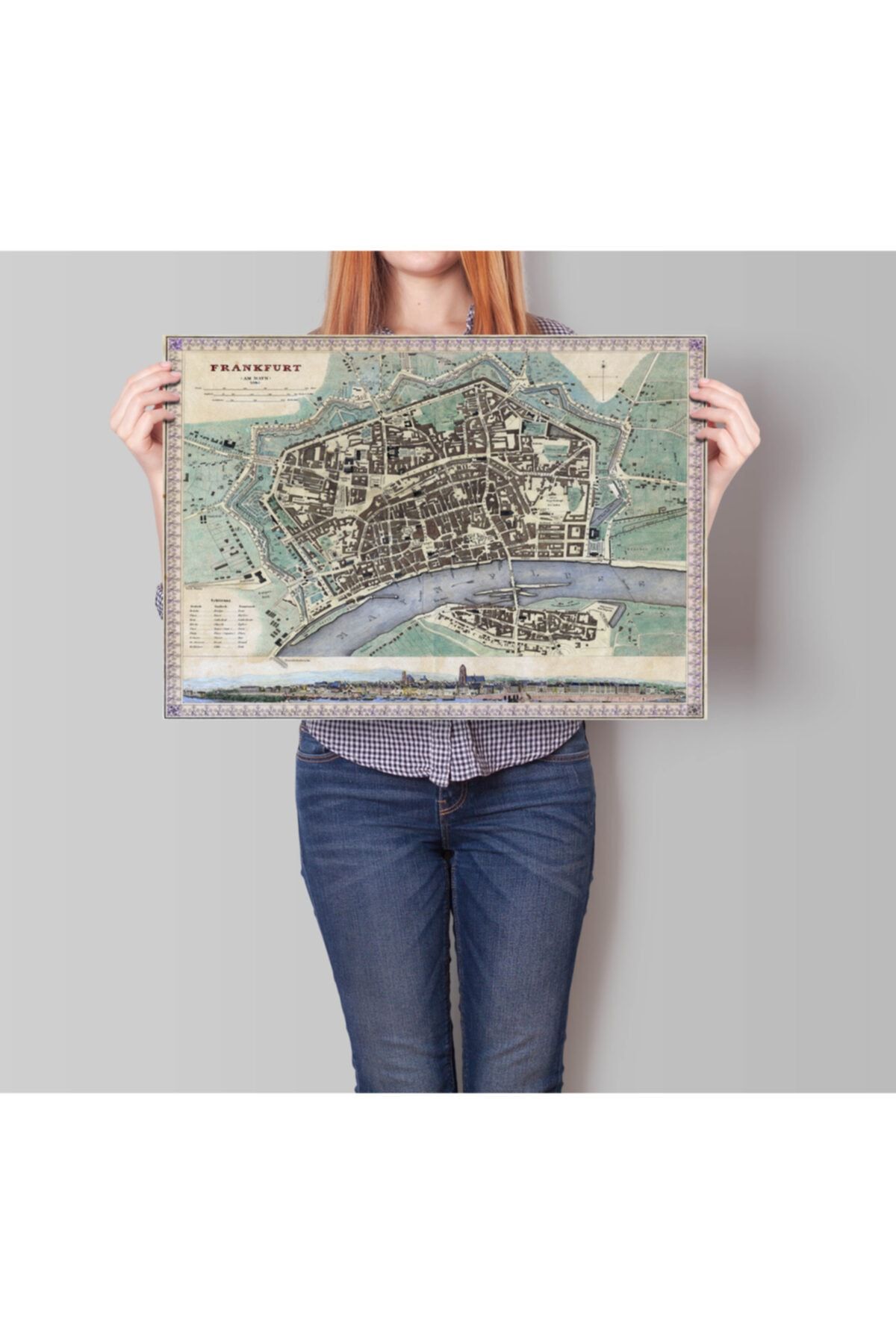 Pegziz-60X90Cm Frankfurt Map Art Wall Decoration Poster 2