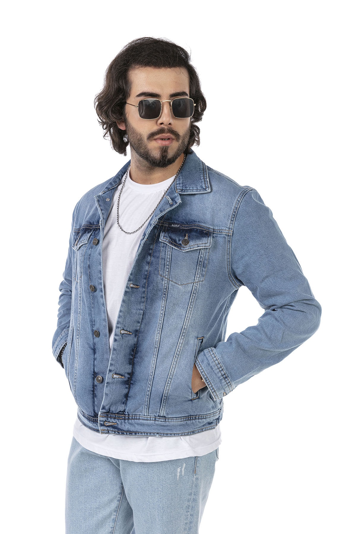 کاپشن مردانه آبی DPR's JEANS | 156 ESKİTME MONT اورجینال - تصویر 3