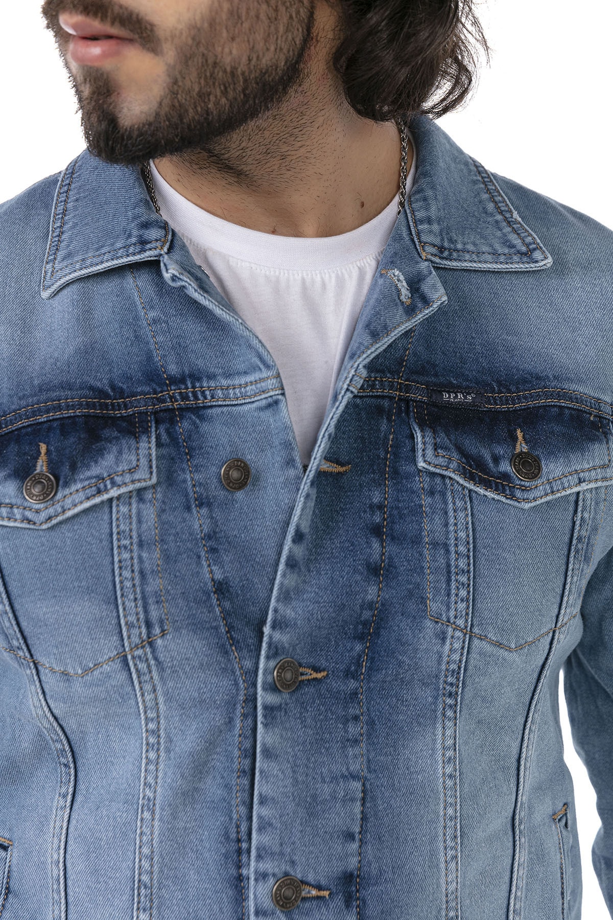کاپشن مردانه آبی DPR's JEANS | 156 ESKİTME MONT اورجینال - تصویر 7
