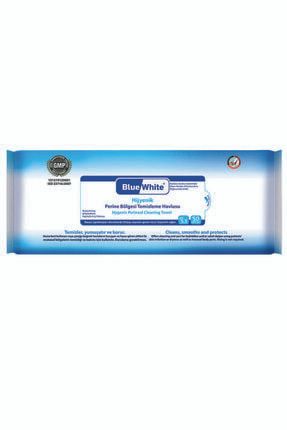 Blue White Antibakteriyel Perine Bölgesi Vücut Temizleme Havlusu-mendili 50 Li Kullanım ST00390