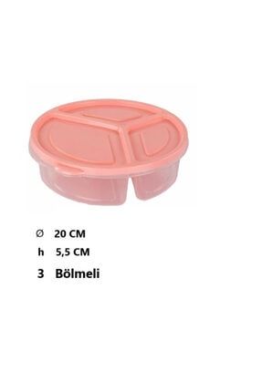 Plastik Küçük Yuvarlak Bölmeli Saklama Kabı Kahvaltılık 20cm X 5.5cm ES0101610