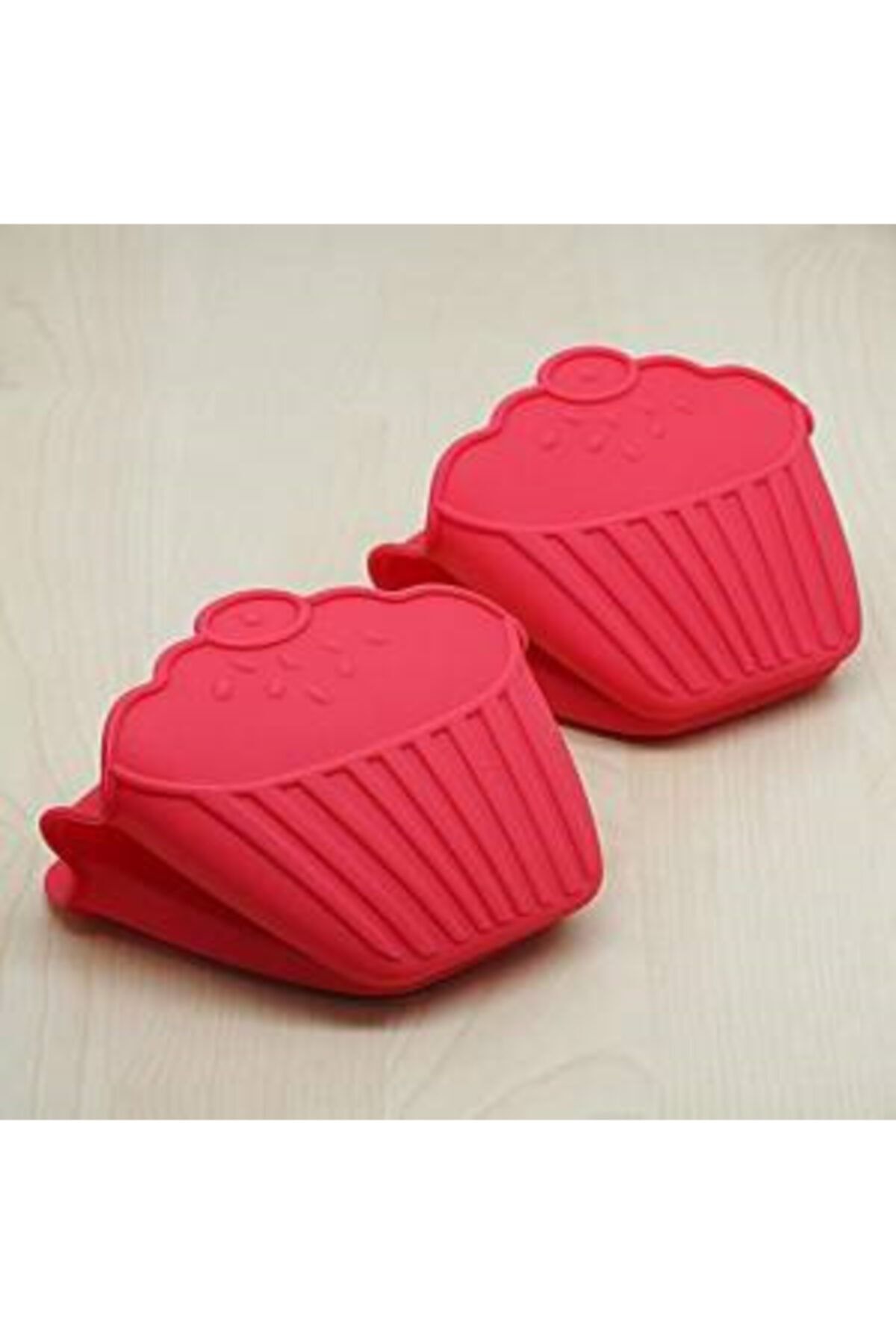 ucuzlukkapında-Silicone Cupcake Patterned Oven Mitts - Does Not Burn Hands, Does Not Close, Does Not Wear Out 3