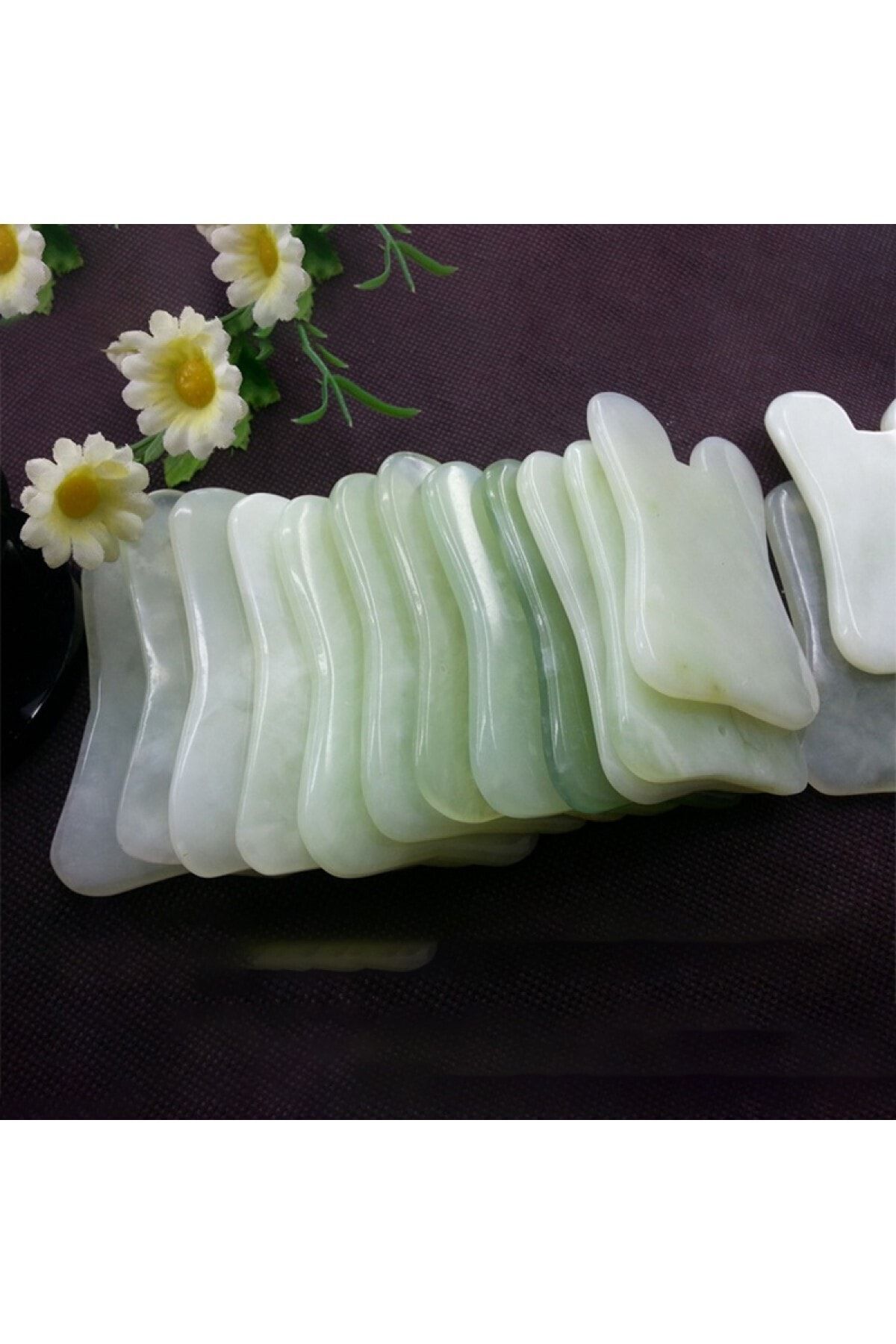 Jade Stone Gua Sha ابزار ماساژ سنگ طبیعی صورت و مراقبت از پوست Jade Gua Sha Fulia