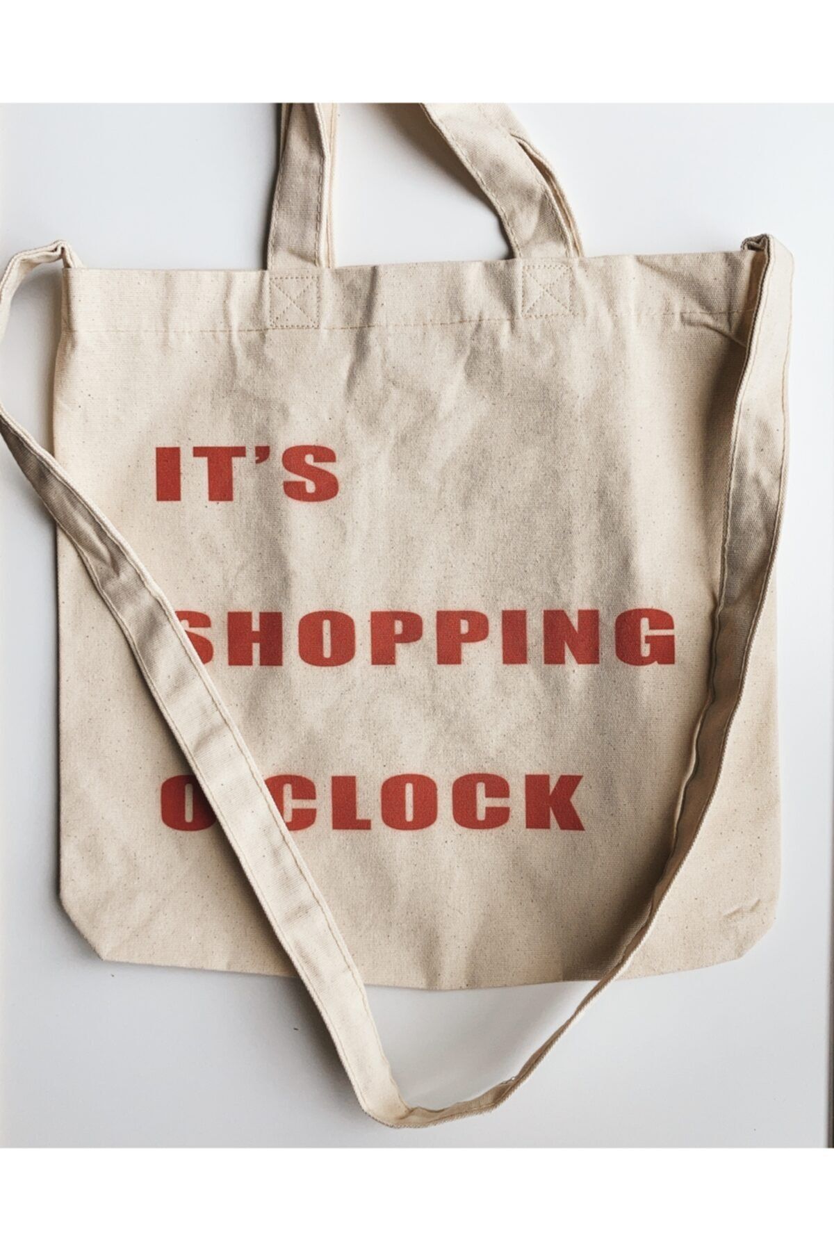 mZ Craft and Stuff-Canvas Shopping Bag - It's Shopping O'clock 4